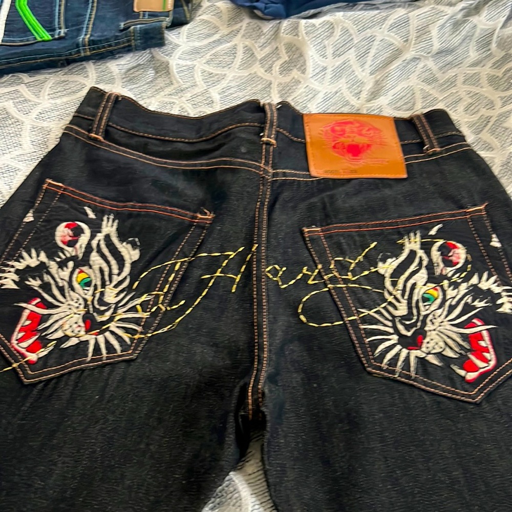 Ed hardy like new dark blue denim